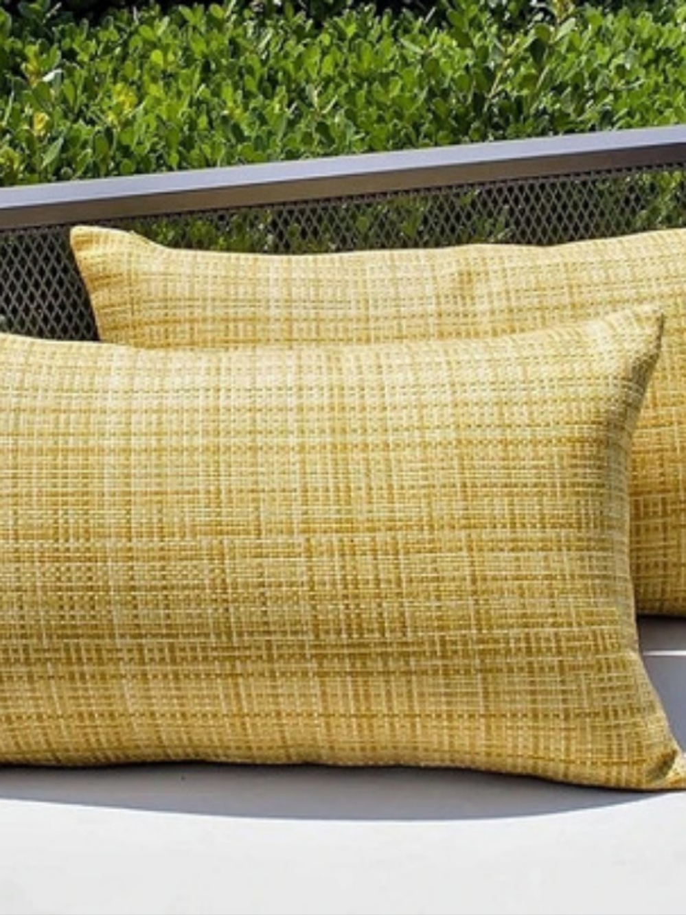 Yellow Water-resistant Outdoor Accent Pillow Covers Set Of 2 Size 12x20 Lumbar